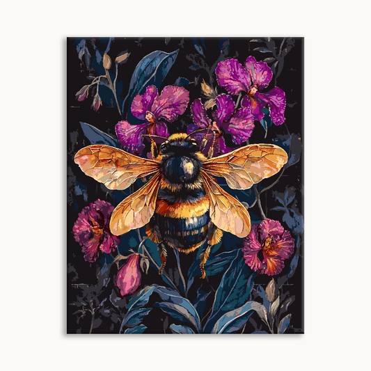 Bee & Peony Impasto