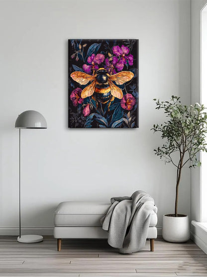 Bee & Peony Impasto