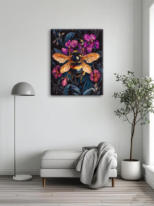 Bee & Peony Impasto