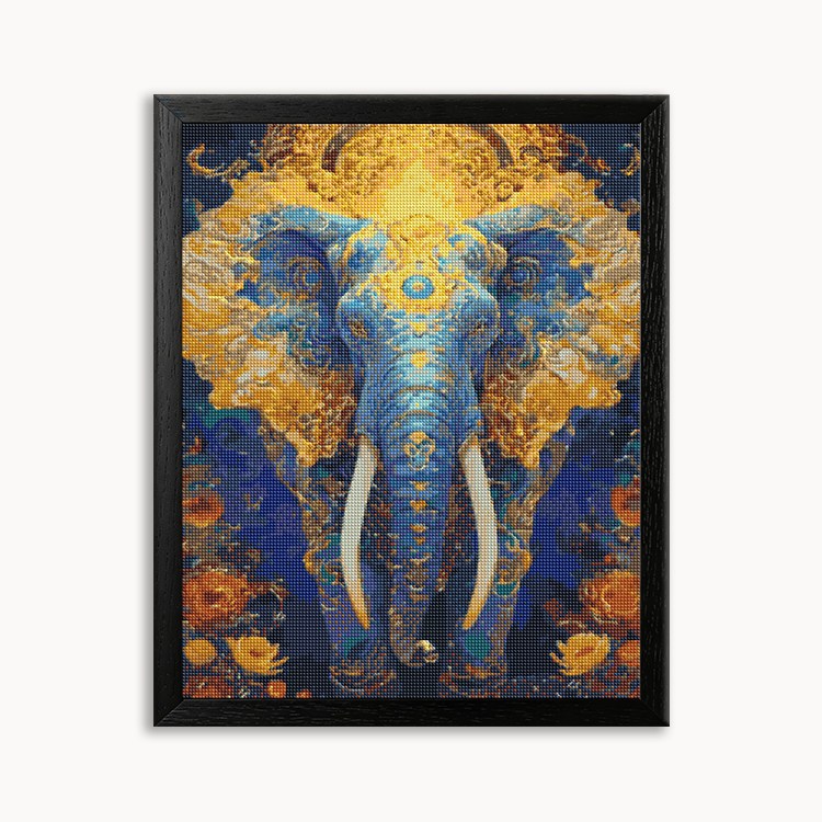 Blue Golden Elephant 1 Diamond Painting 30/40 40/50 50/60