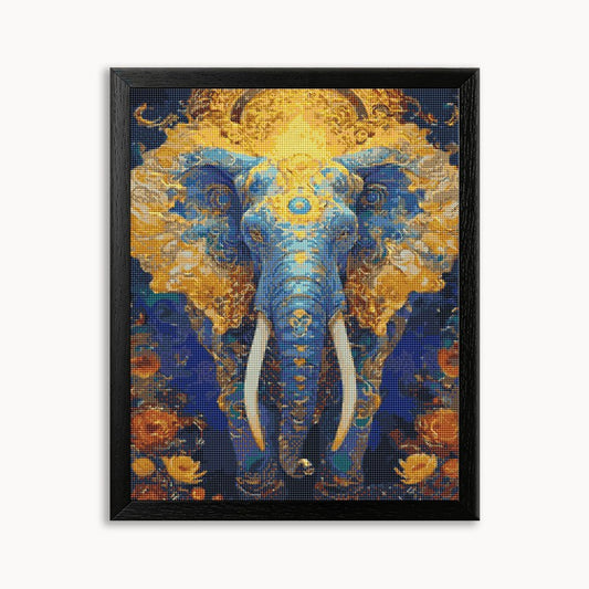Blue Golden Elephant 1 Diamond Painting 30/40 40/50 50/60