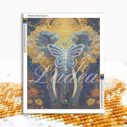 Blue Golden Elephant 1 Diamond Painting 30/40 40/50 50/60