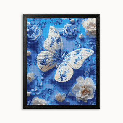 Blue and White Butterfly Diamond Painting 30/40 40/50 50/60