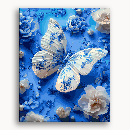Blue and White Butterfly