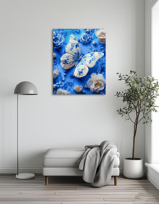 Blue and White Butterfly