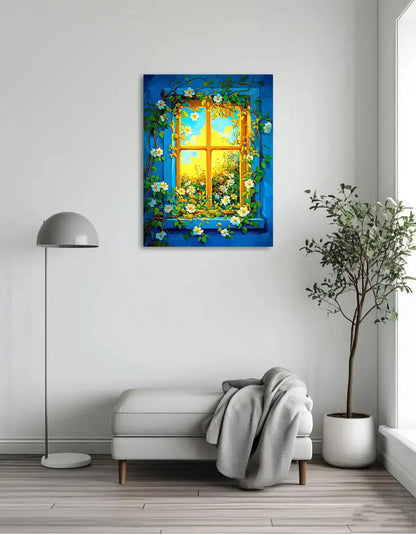 Blue wall flower painting 2