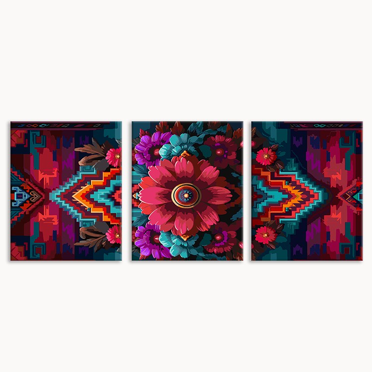 Boho Tribal Bloom (Set of 3 PCS) Paint By Numbers
