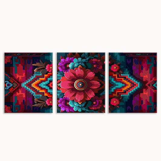 Boho Tribal Bloom (Set of 3 PCS) Paint By Numbers