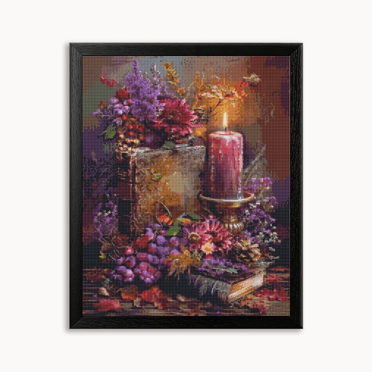 Books and candlelight Diamond Painting 30/40 40/50 50/60