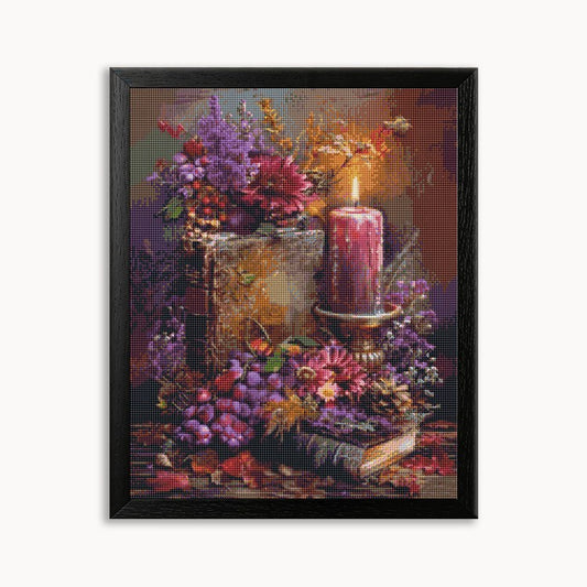 Books and candlelight Diamond Painting 30/40 40/50 50/60