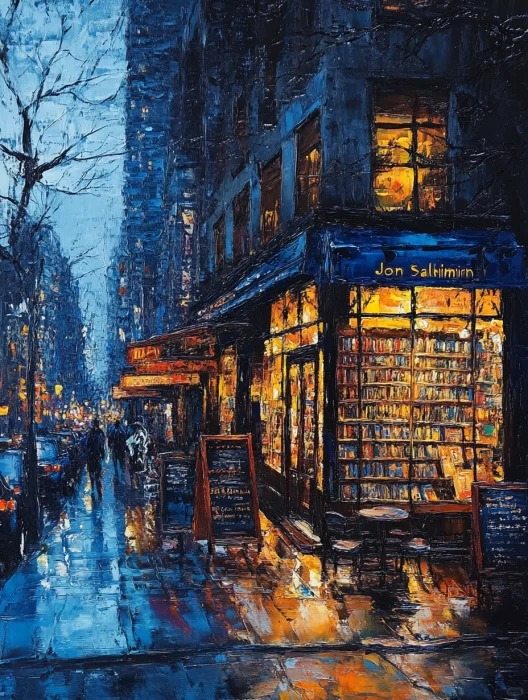 Bookstore on a Rainy Night 1