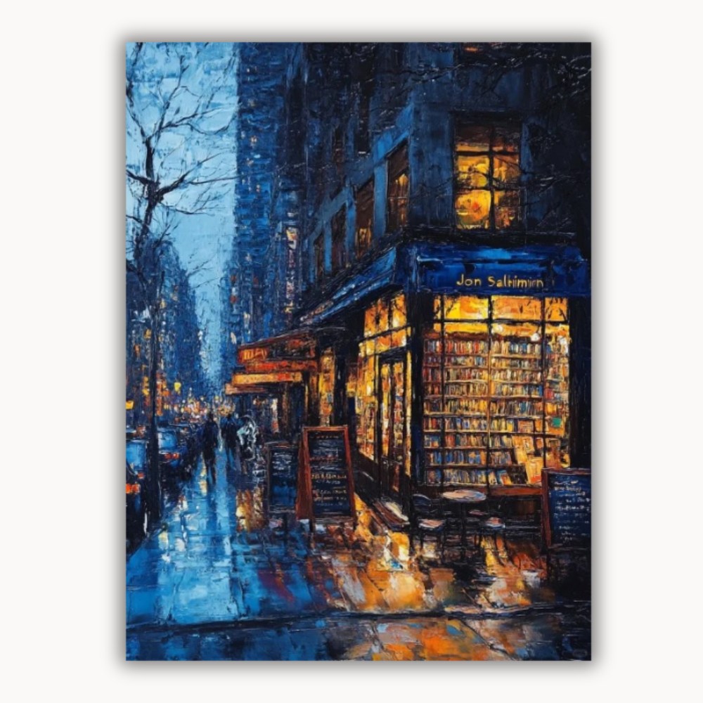 Bookstore on a Rainy Night 1