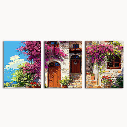 Bougainvillea Villa (Set of 3 PCS) Paint By Numbers