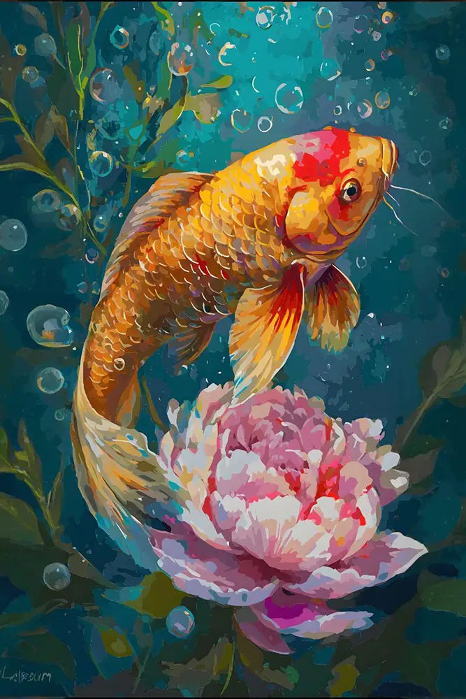 Carp and Flowers