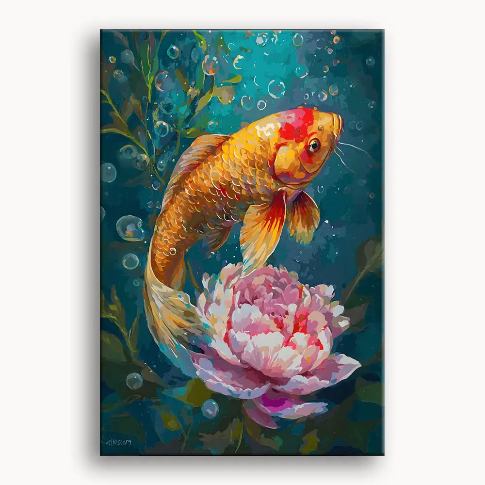 Carp and Flowers