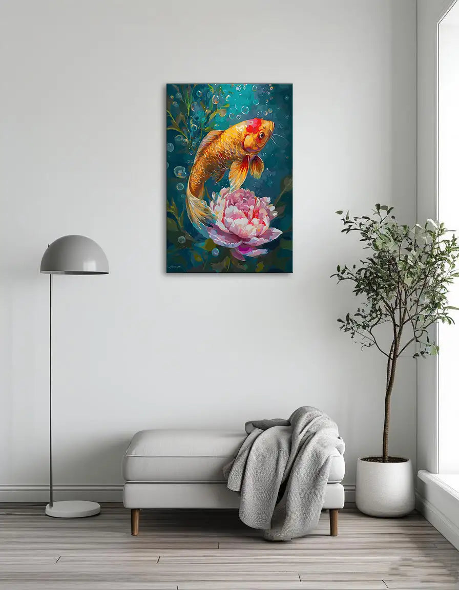 Carp and Flowers