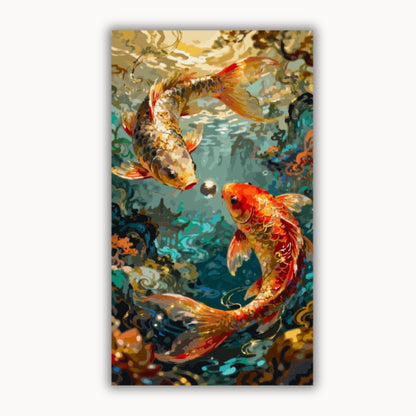 Carp playing with a pearl