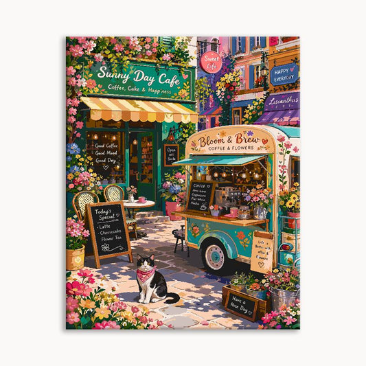 Cat Cafe Cart Paint By Numbers