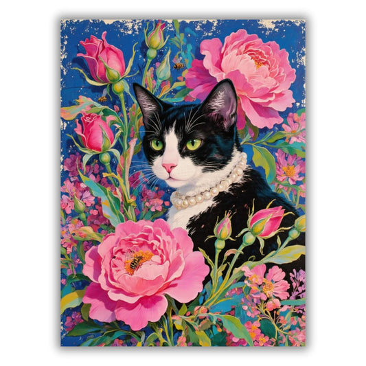 Cat in flowers