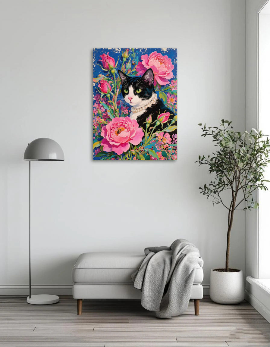 Cat in flowers