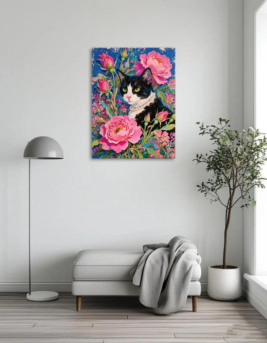 Cat in flowers