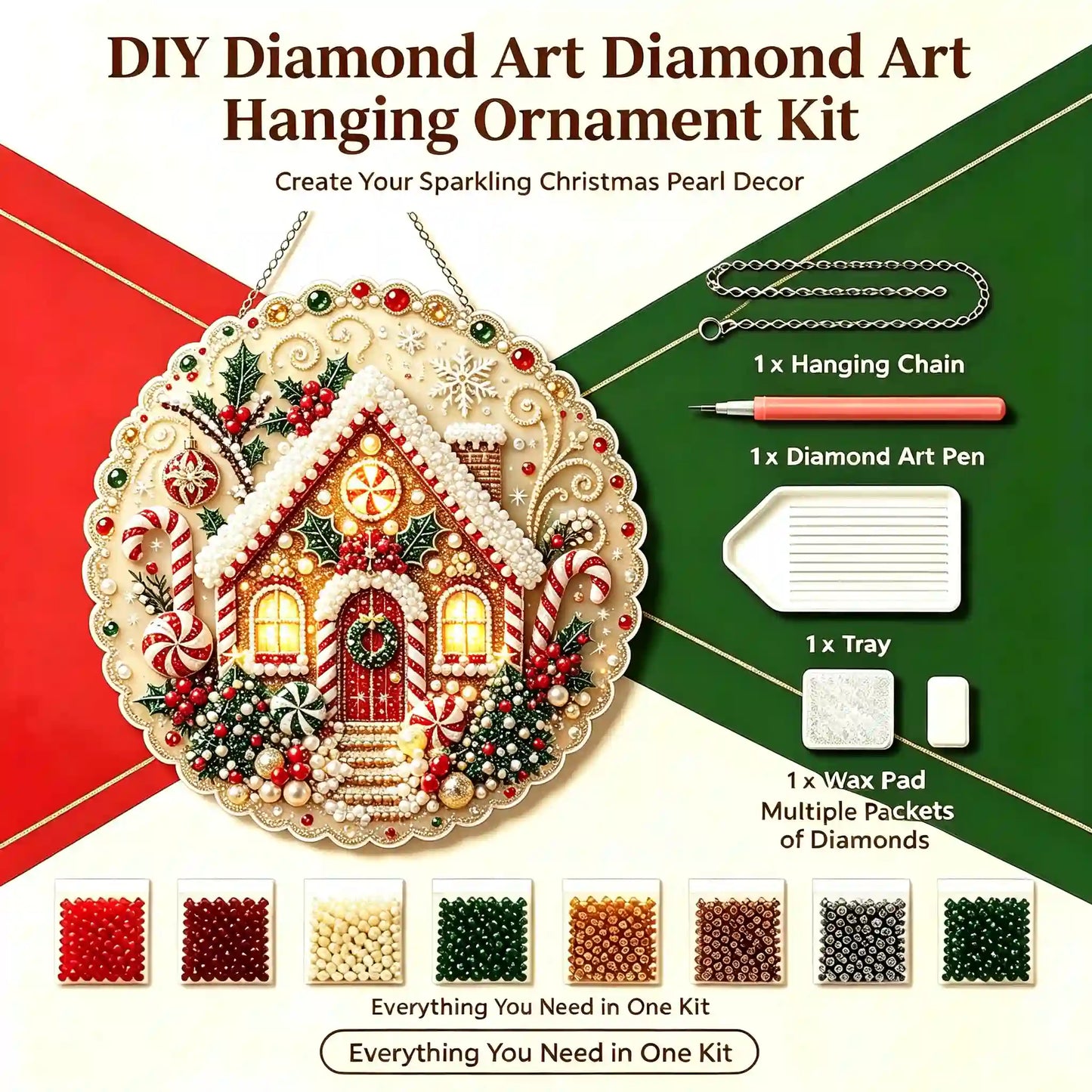 Christmas 10 Pearl Diamond Painting Suncatcher Kit