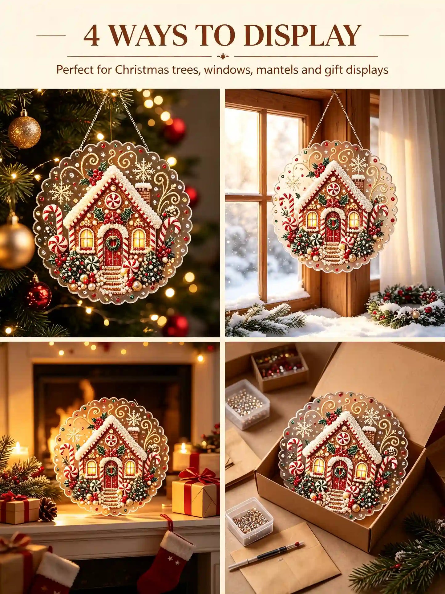 Christmas 10 Pearl Diamond Painting Suncatcher Kit