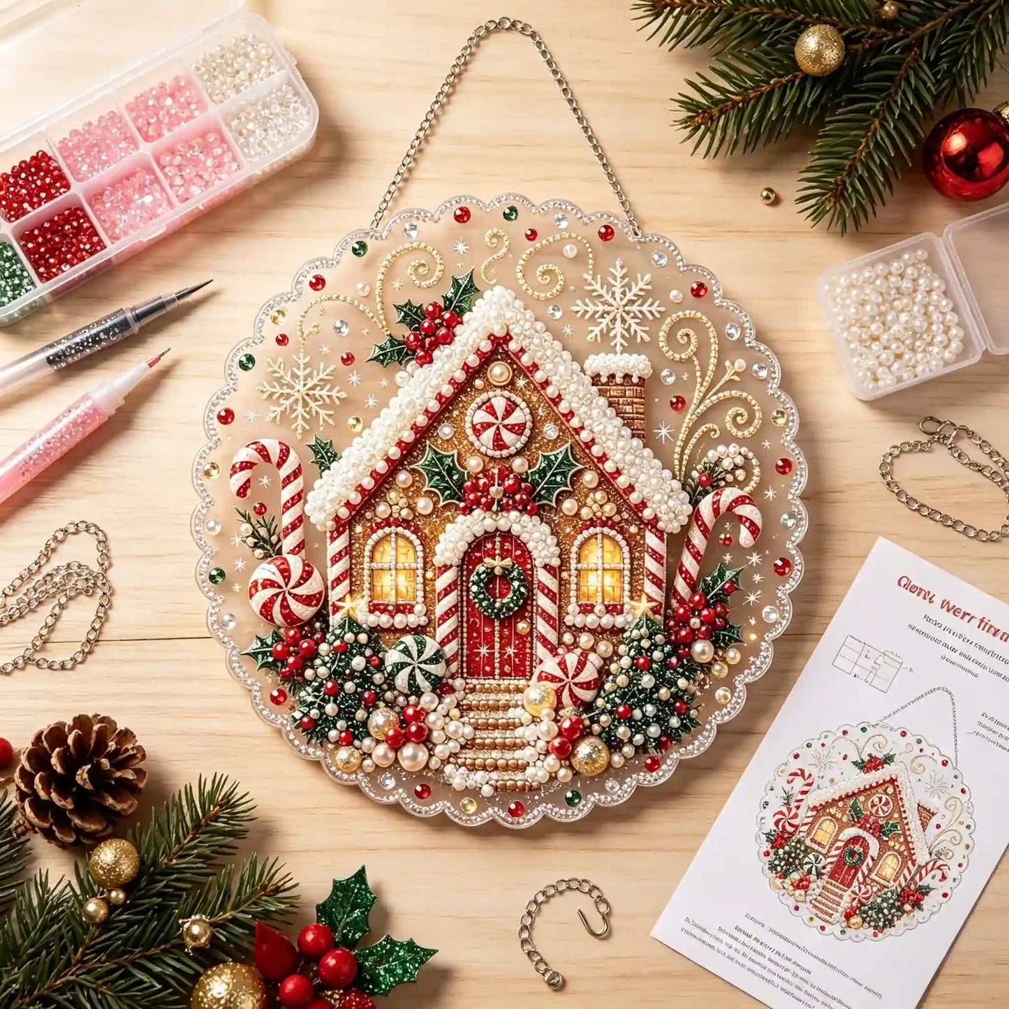 Christmas 10 Pearl Diamond Painting Suncatcher Kit