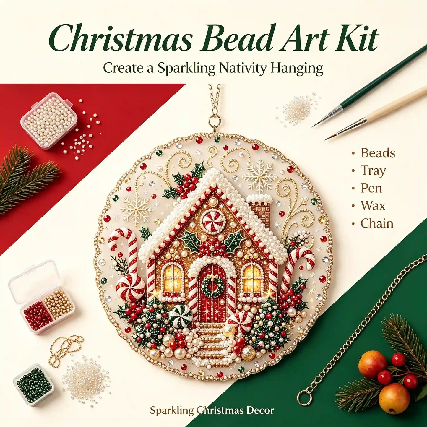 Christmas 10 Pearl Diamond Painting Suncatcher Kit