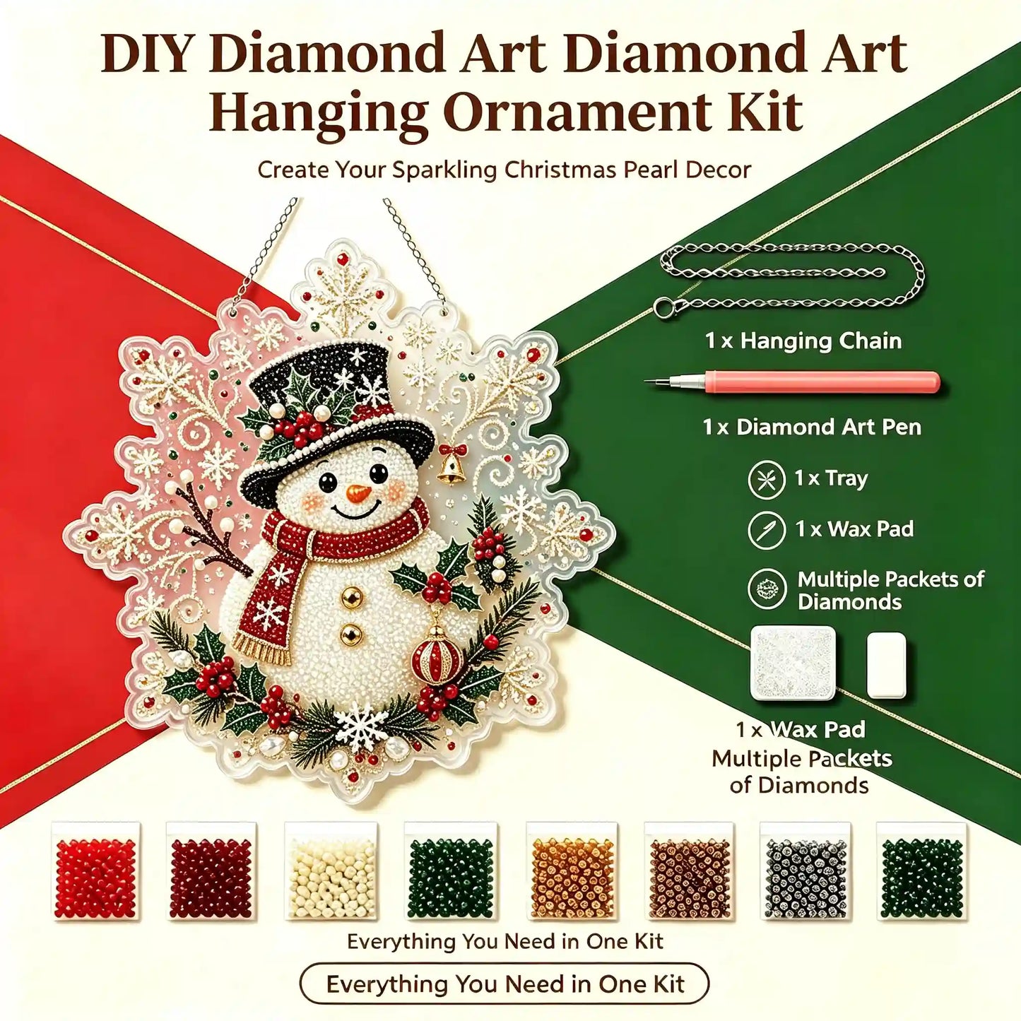 Christmas 11 Pearl Diamond Painting Suncatcher Kit