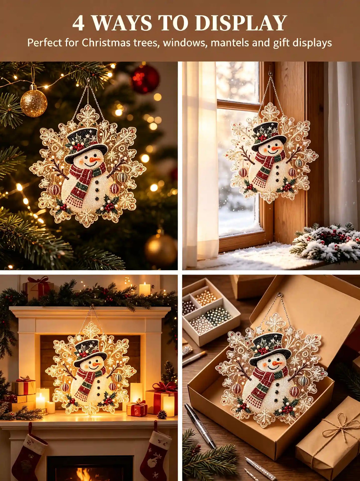 Christmas 11 Pearl Diamond Painting Suncatcher Kit