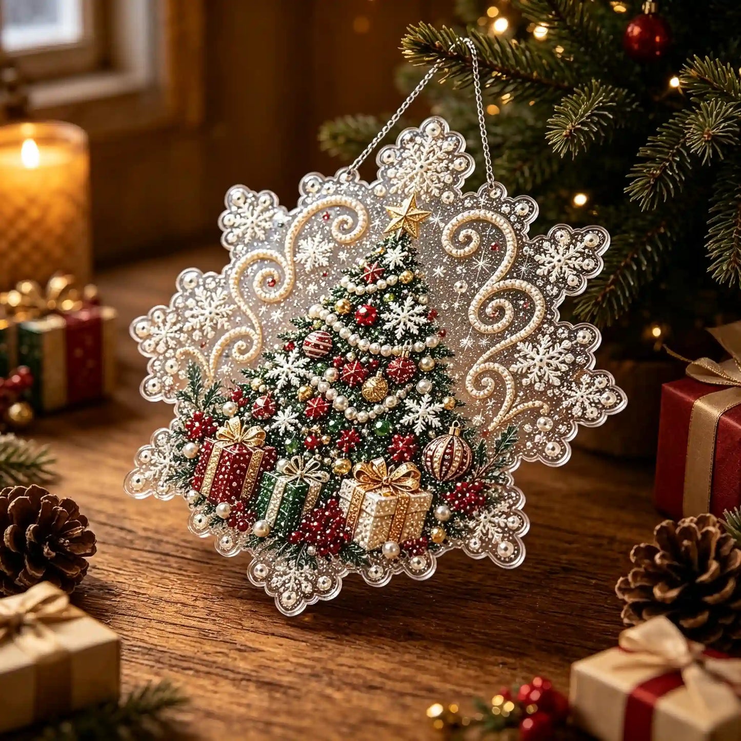 Christmas 12 Pearl Diamond Painting Suncatcher Kit