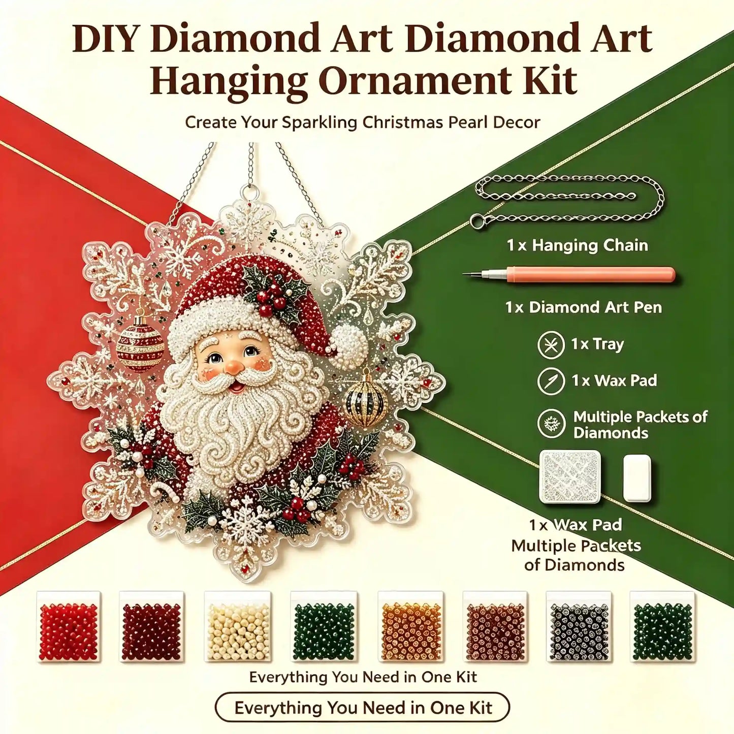 Christmas 13 Pearl Diamond Painting Suncatcher Kit