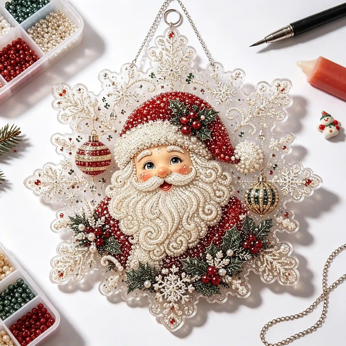 Christmas 13 Pearl Diamond Painting Suncatcher Kit