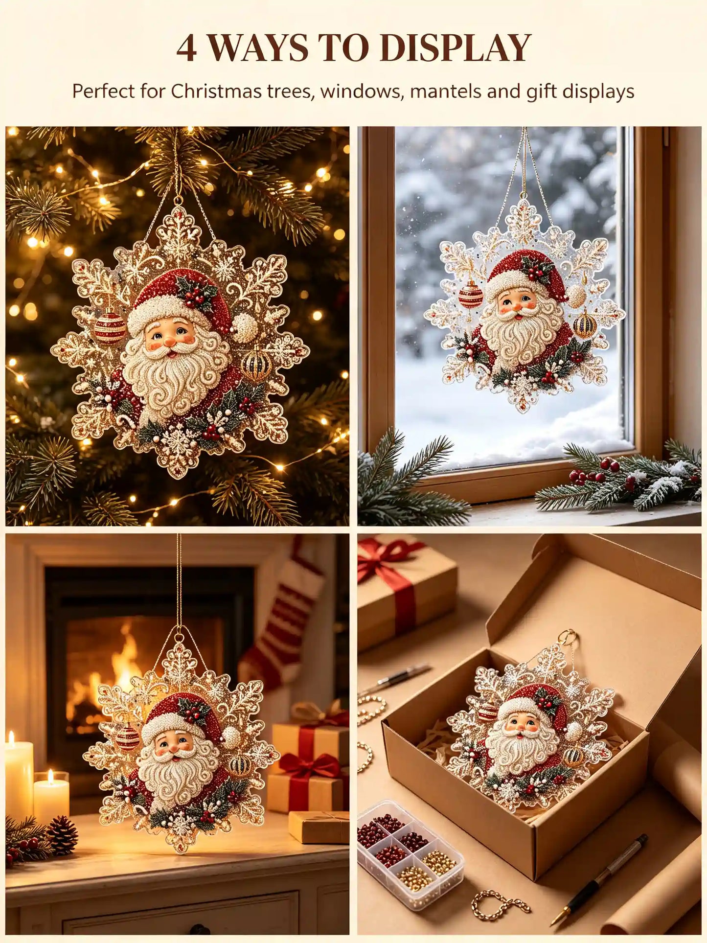 Christmas 13 Pearl Diamond Painting Suncatcher Kit