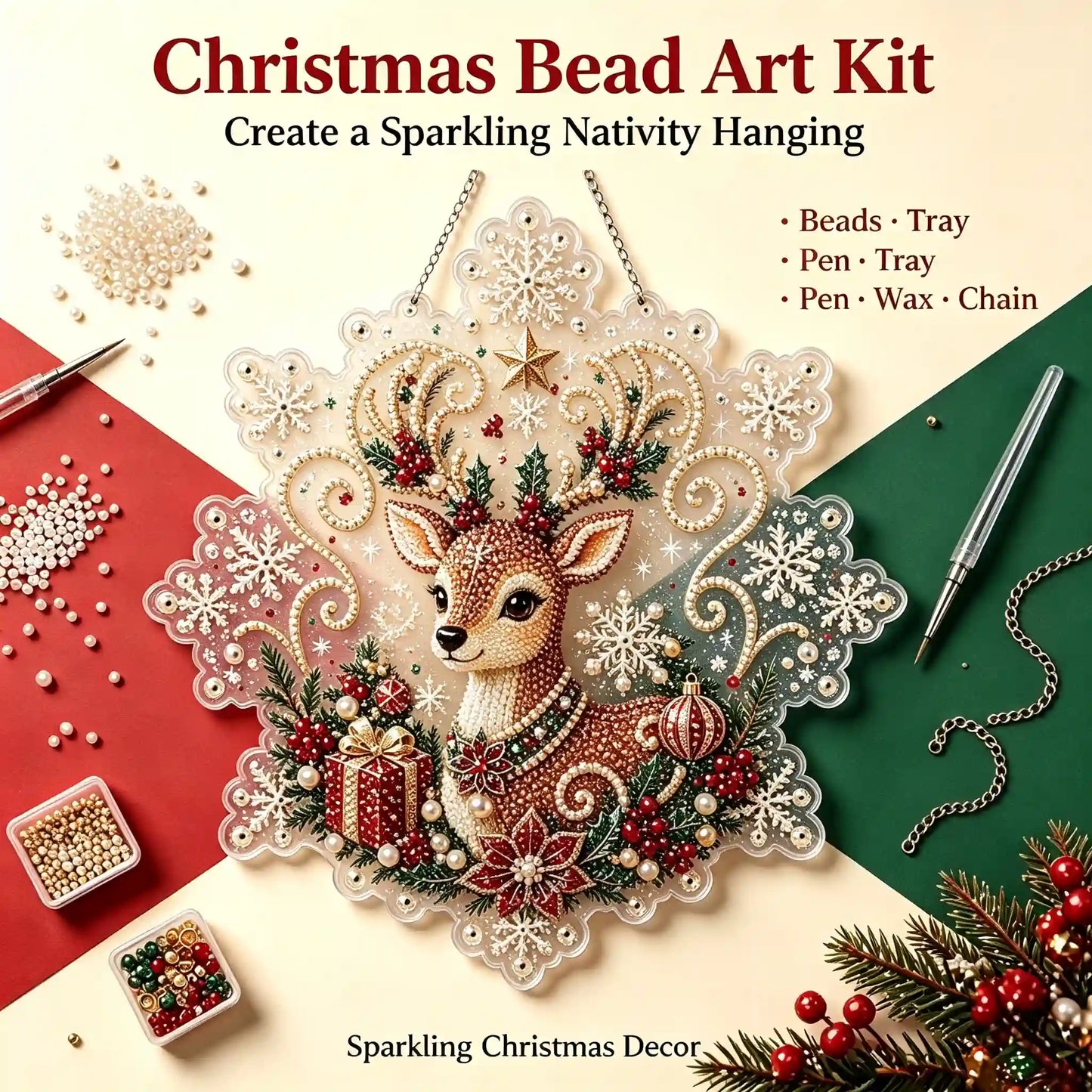 Christmas 14 Pearl Diamond Painting Suncatcher Kit