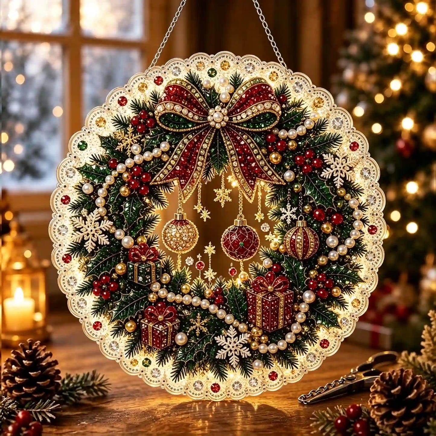 Christmas 15 Pearl Diamond Painting Suncatcher Kit