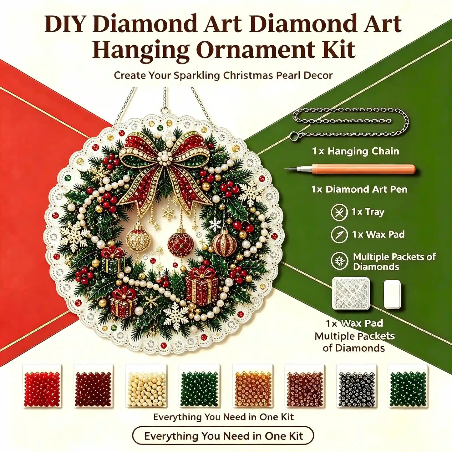 Christmas 15 Pearl Diamond Painting Suncatcher Kit