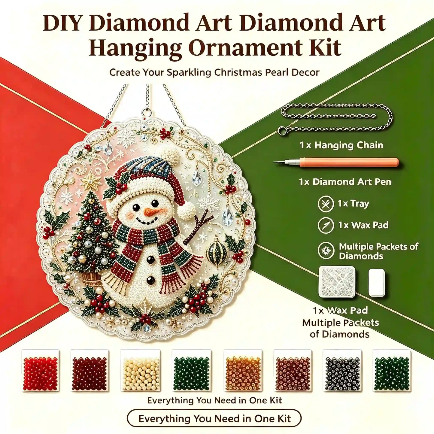 Christmas 16 Pearl Diamond Painting Suncatcher Kit
