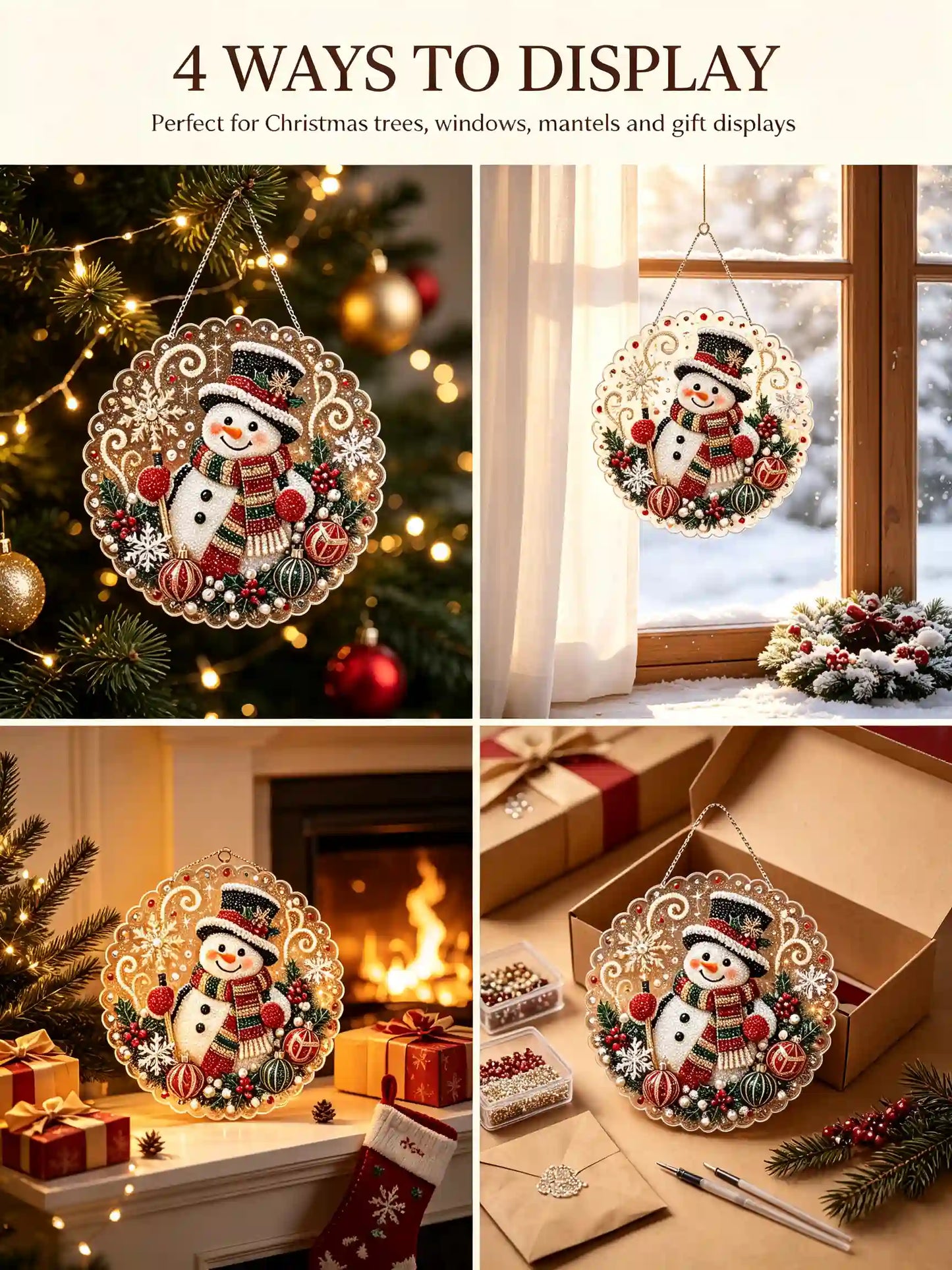 Christmas 2 Pearl Diamond Painting Suncatcher Kit