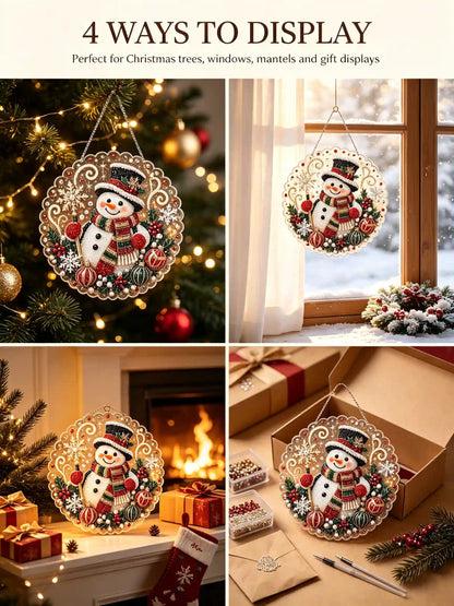 Christmas 2 Pearl Diamond Painting Suncatcher Kit
