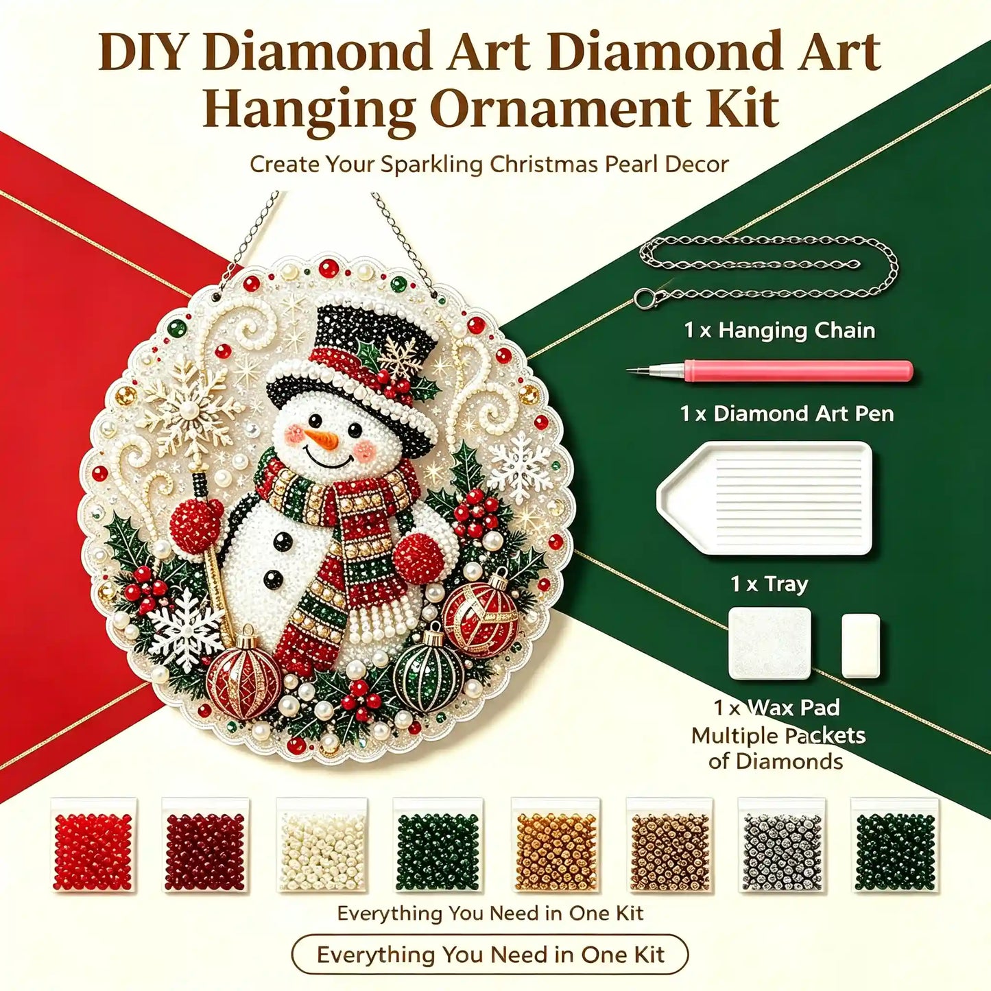 Christmas 2 Pearl Diamond Painting Suncatcher Kit