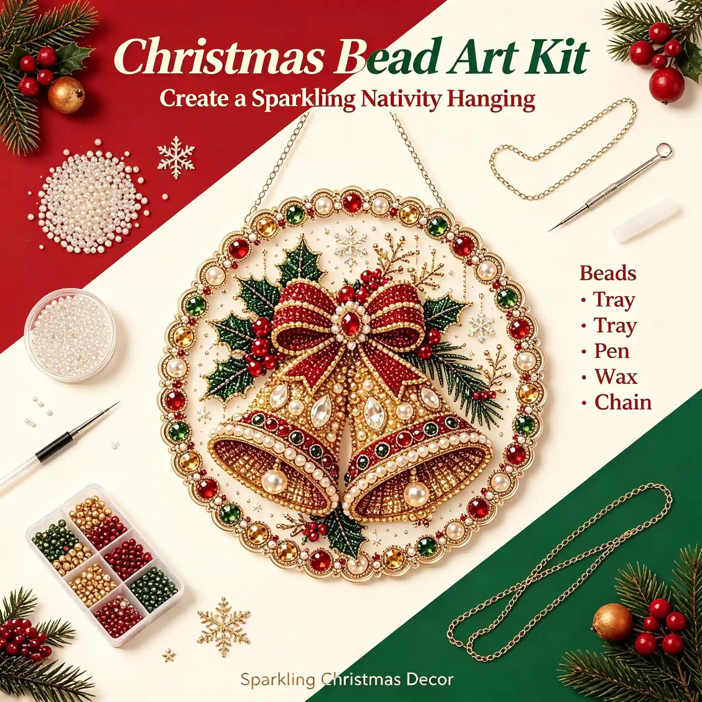 Christmas 3 Pearl Diamond Painting Suncatcher Kit