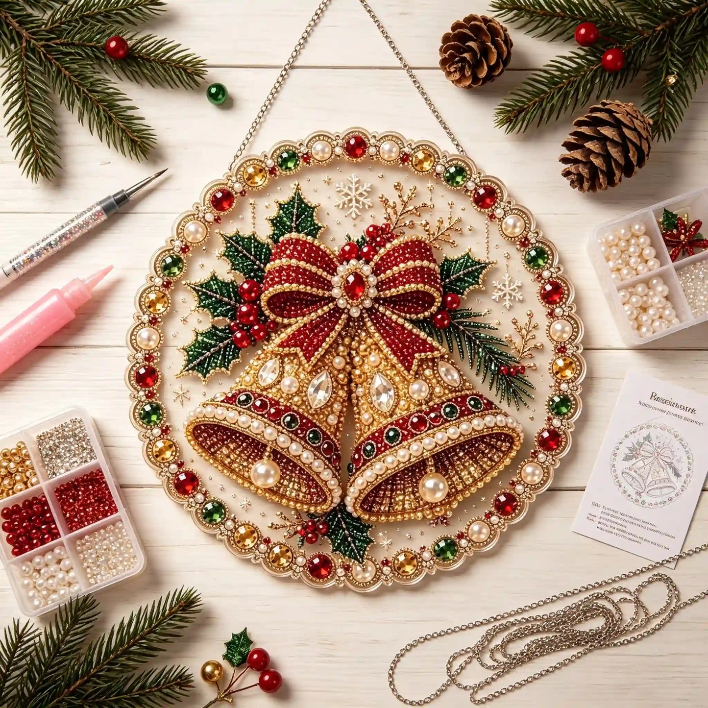Christmas 3 Pearl Diamond Painting Suncatcher Kit