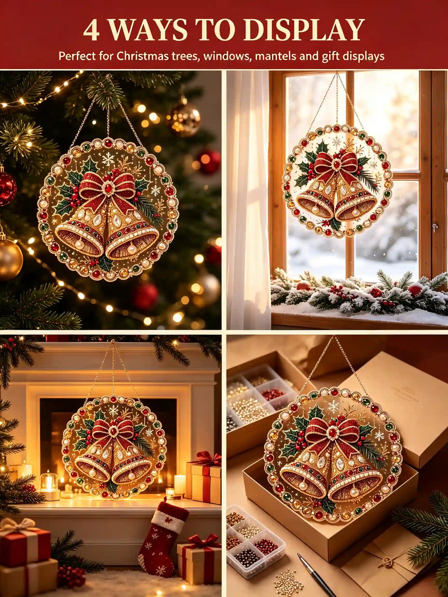 Christmas 3 Pearl Diamond Painting Suncatcher Kit