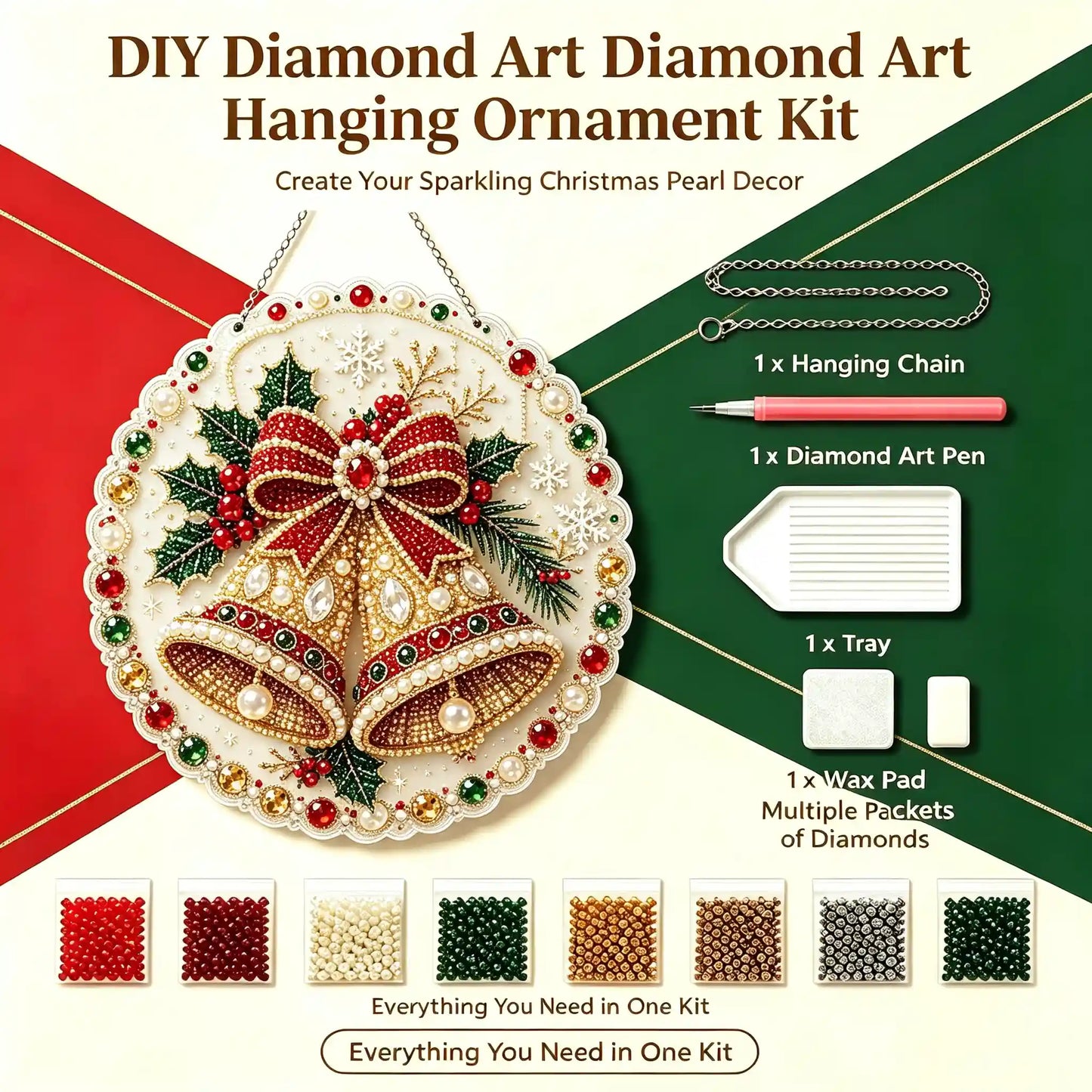 Christmas 3 Pearl Diamond Painting Suncatcher Kit