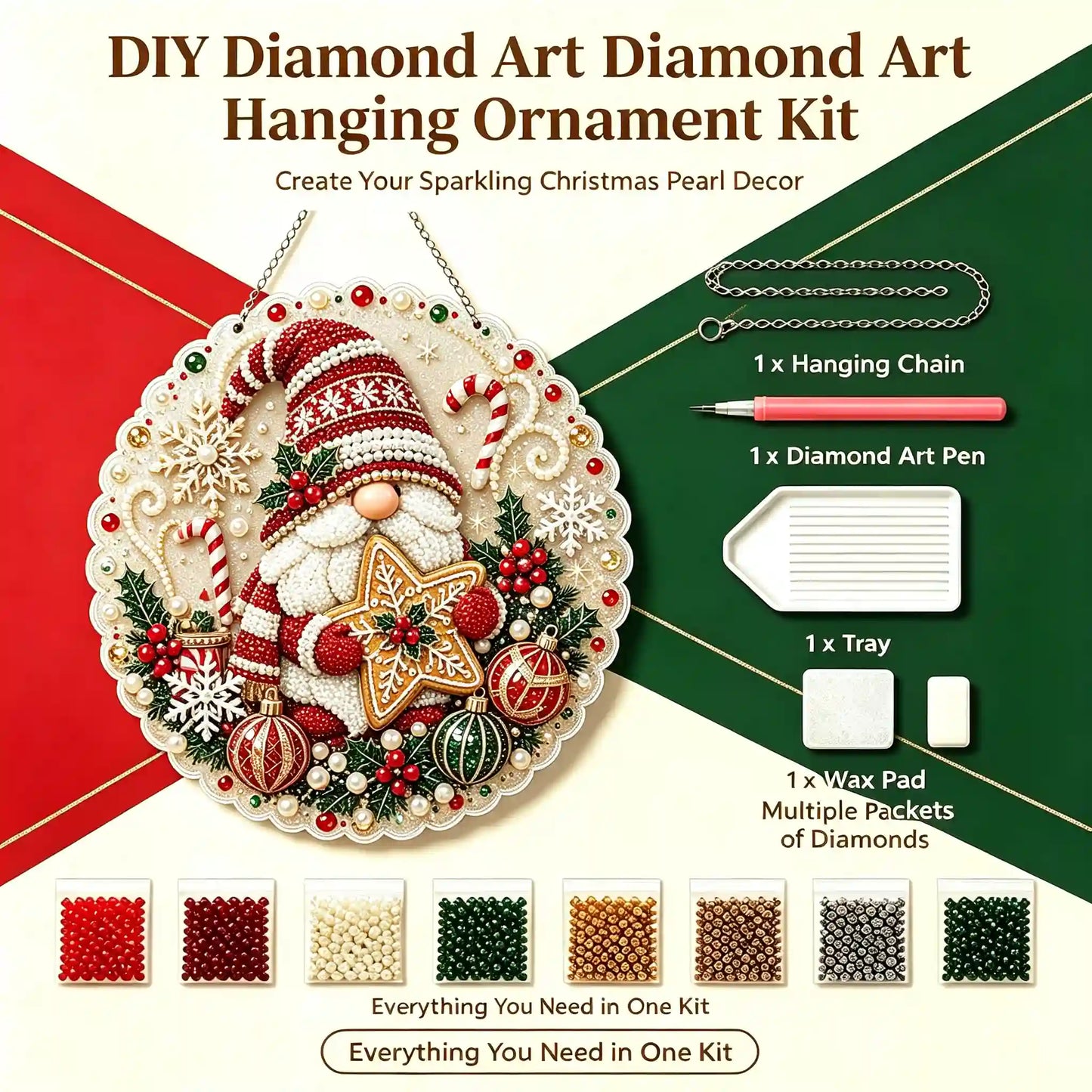 Christmas 4 Pearl Diamond Painting Suncatcher Kit