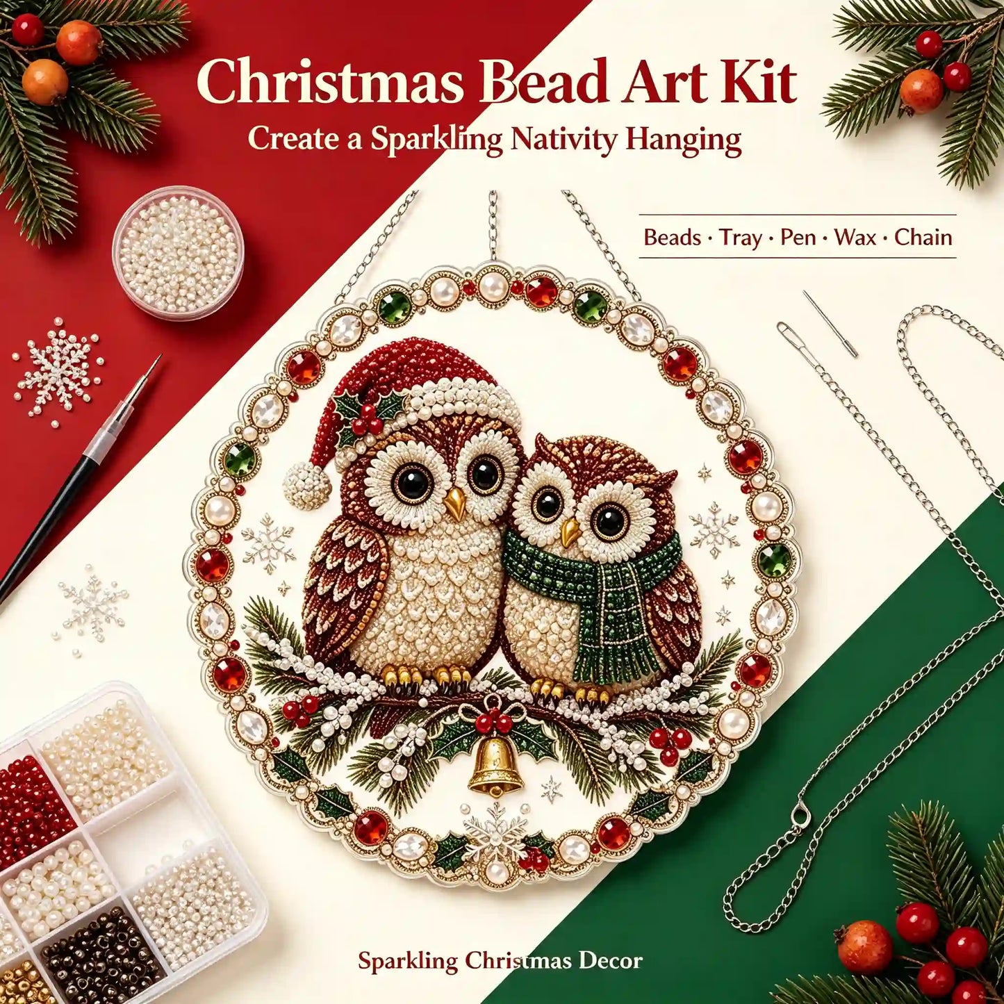 Christmas 5 Pearl Diamond Painting Suncatcher Kit