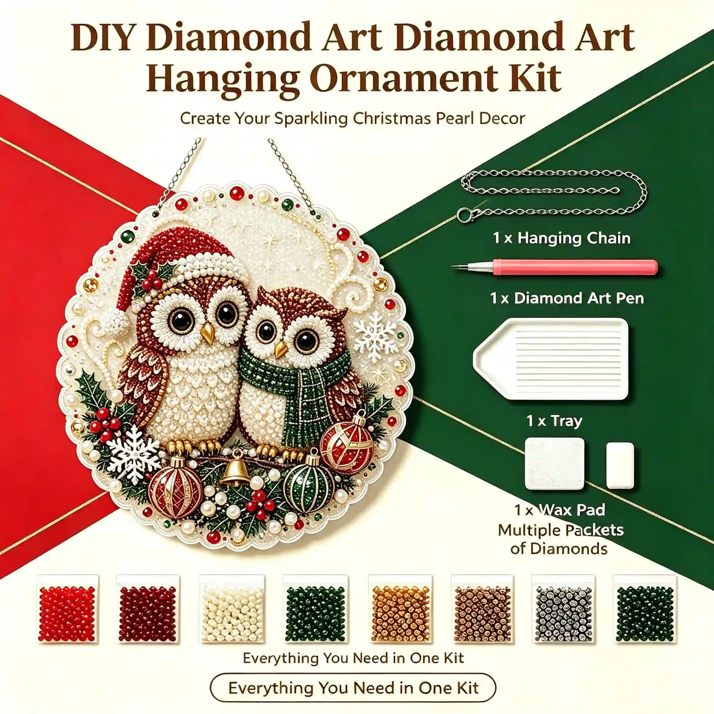 Christmas 5 Pearl Diamond Painting Suncatcher Kit