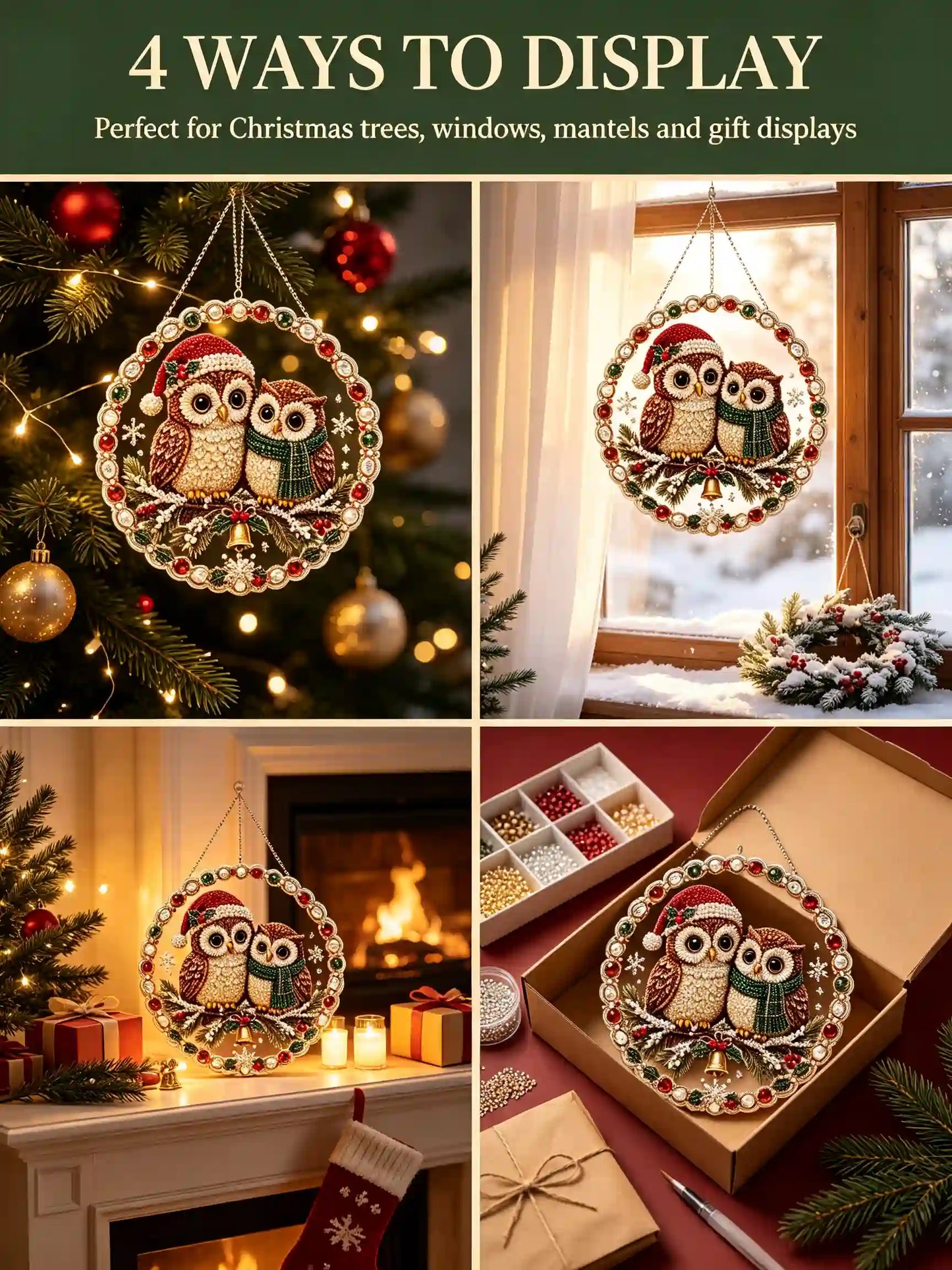 Christmas 5 Pearl Diamond Painting Suncatcher Kit